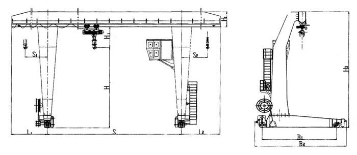 L型電動葫蘆門式起重機結(jié)構(gòu)圖
