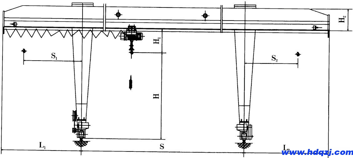 L型電動葫蘆門式起重機結(jié)構(gòu)圖