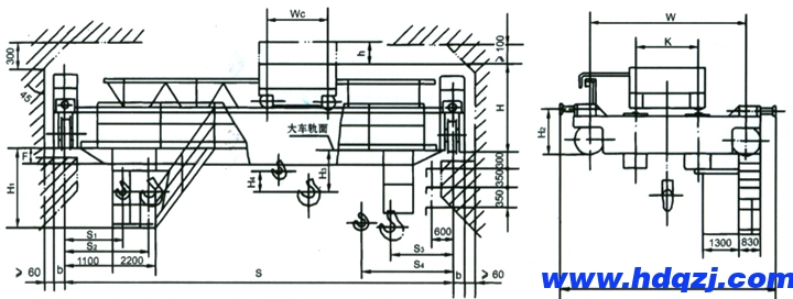 QD型雙梁橋式起重機結(jié)構(gòu)圖
